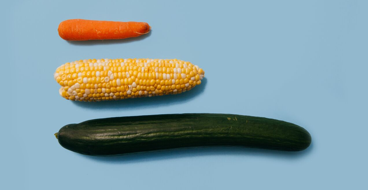 stages of penis enlargement in the example of vegetables
