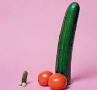 large and small penis size using vegetables as an example